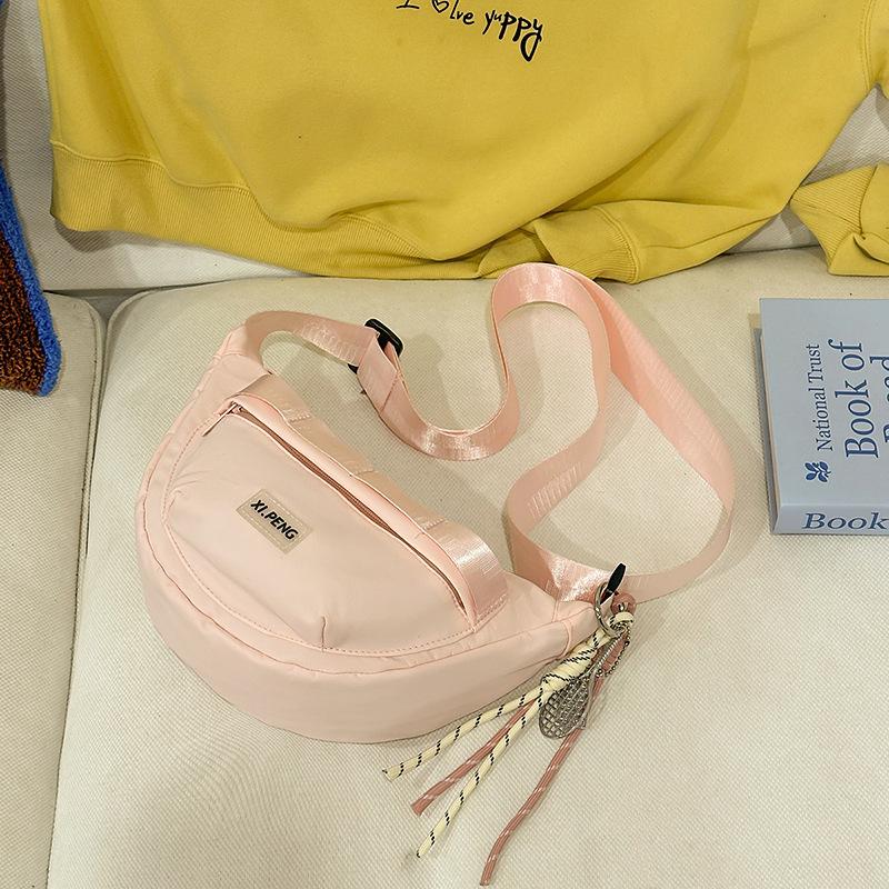 Girls Style Small Satchel Casual Commuter Dumpling Bag Versatile Pink Messenger Bag Niche Shoulder Bag Women