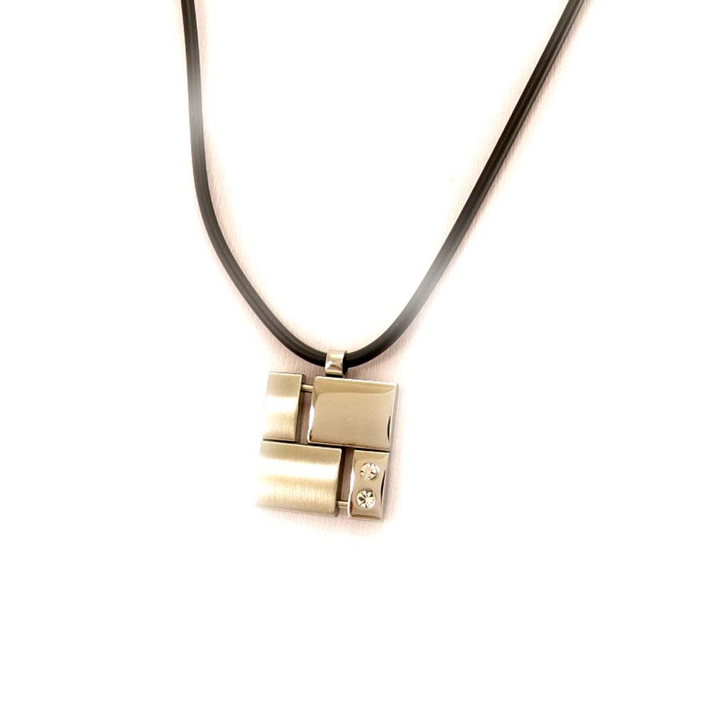 Les Trésors De Lily [L5120] - Halskette Stahl 'Peaceful' silbergrau