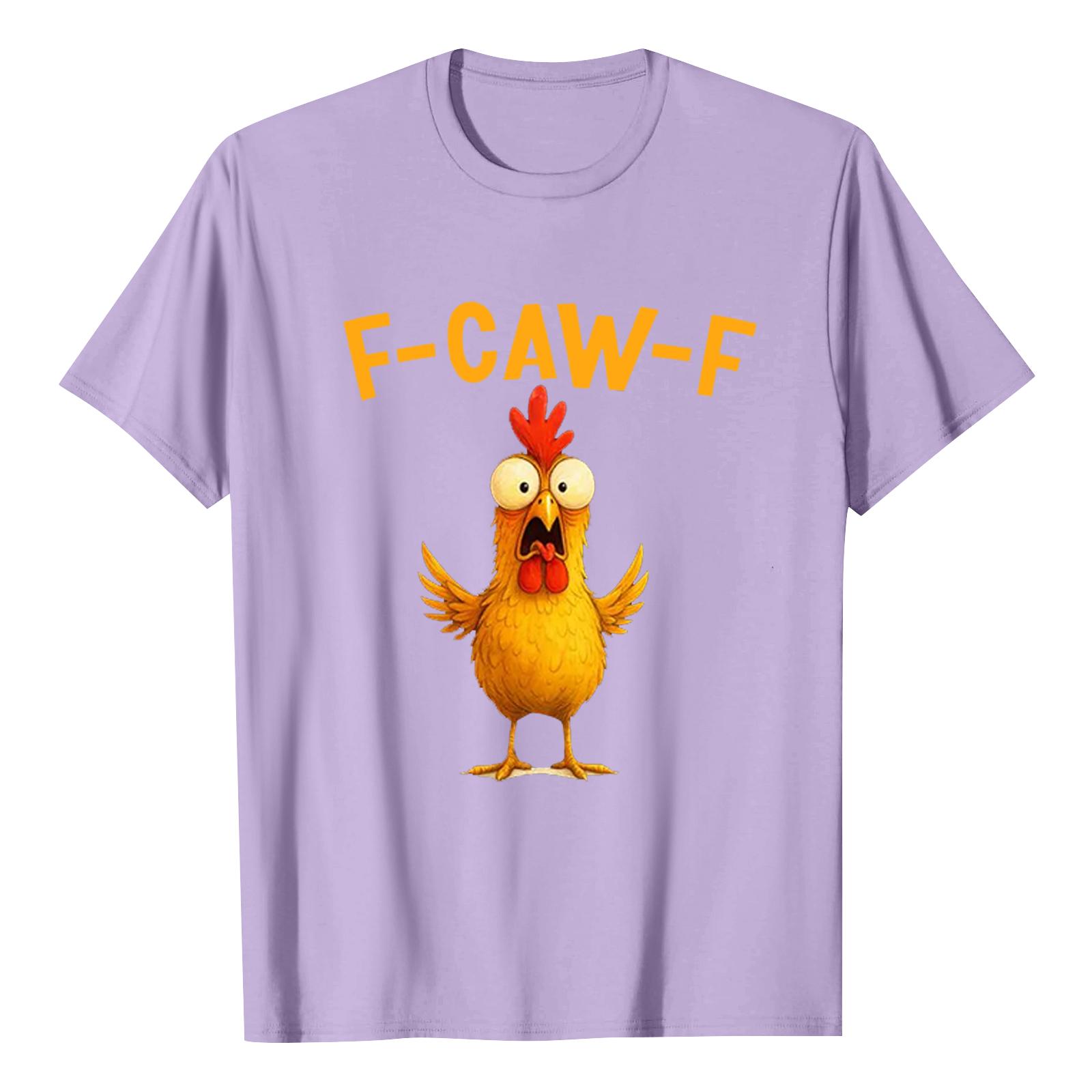 

F-CAW-F Женская повседневная футболка с коротким рукавом и принтом букв XXL фиолетовый