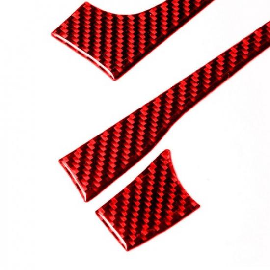 Red Carbon Fiber Center Control Side Decorative Cover For Subaru Forester 05-08