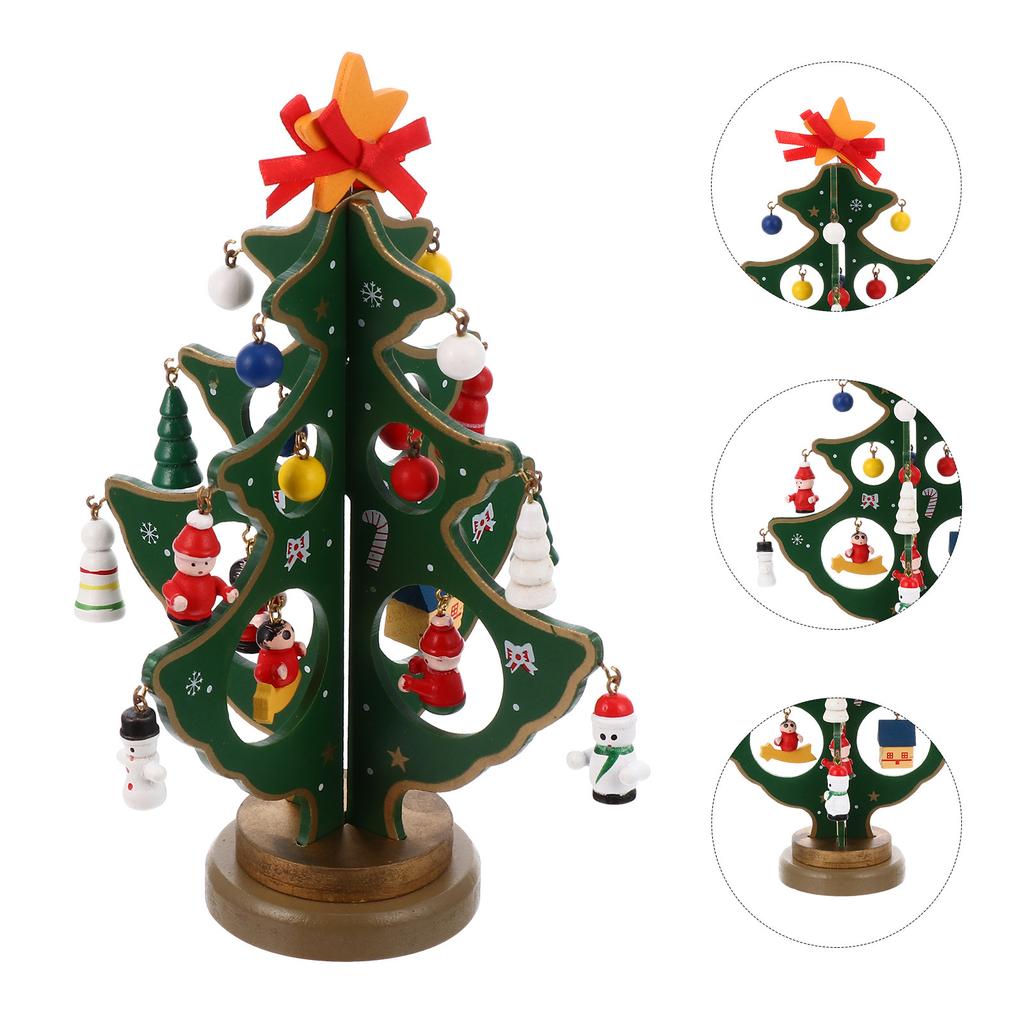 Wooden Christmas Tree Nament Decor Statue Xmas Supplies Holiday Gifts Home Festive Decorations Christmas Party