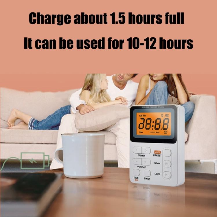 AM FM Radio Portable Battery Operated with Earphone LCD Display Digital Sleep Timer Digital Tuning Radio for Outdoors