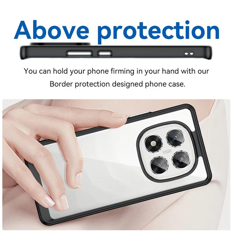 Barevné průhledné TPU pouzdro pro Xiaomi Redmi Note 14 Pro 5G 14 Pro+ Plus Ochranný kryt Průhledné pouzdro Coque Capa