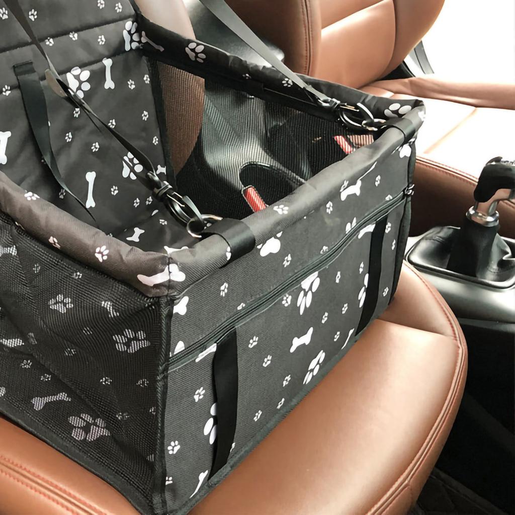 Pet Car Booster Seat Breathable Washable Easy Assembly Portable Pet Car Seat for Pets Dogs and Cats Black Bone