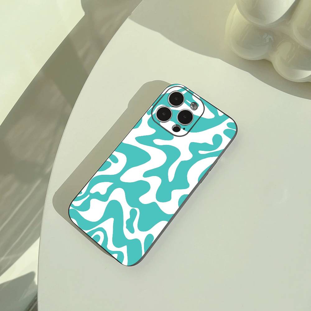 Abstract -FluidWavy Pattern Phone Case For iPhone 17,16,15,14,13,12,11 Pro Max, Lightweight and practical Soft Black Cover