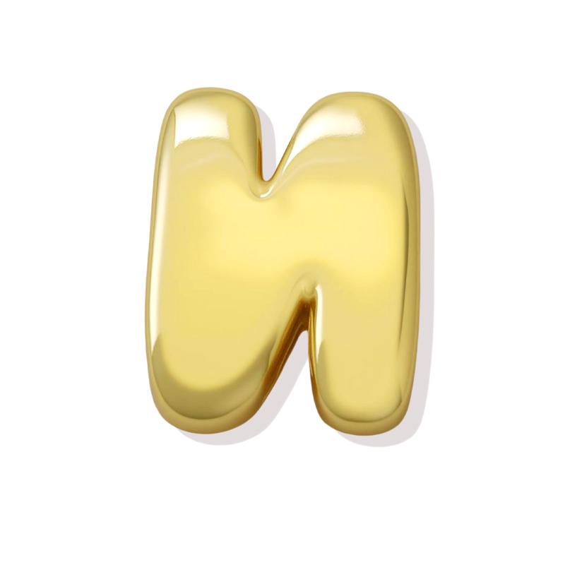 Initial Alphabet Letter Spacer Beads For Bracelet Big Hole Star Heart Charm Pendant Gold Color Diy Making Copper