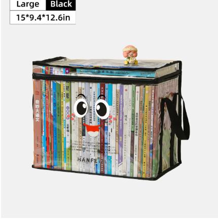 Foldable Book Box Student Dormitory Classroom Book Storage Box Transparent Waterproof Household Book Sorting Storage Box