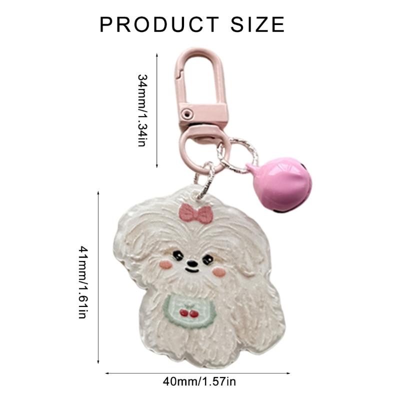 Dog Themed Acrylic Keychain Lightweight Cartoon Animal Keyring Bag Pendant Accessories for Pet Lovers and Students