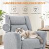 Recliner, Swivel TV Chair with Reclining Function, Wide Deep Seat, Scratch-Resistant Fabric for Living Room, Light Gray