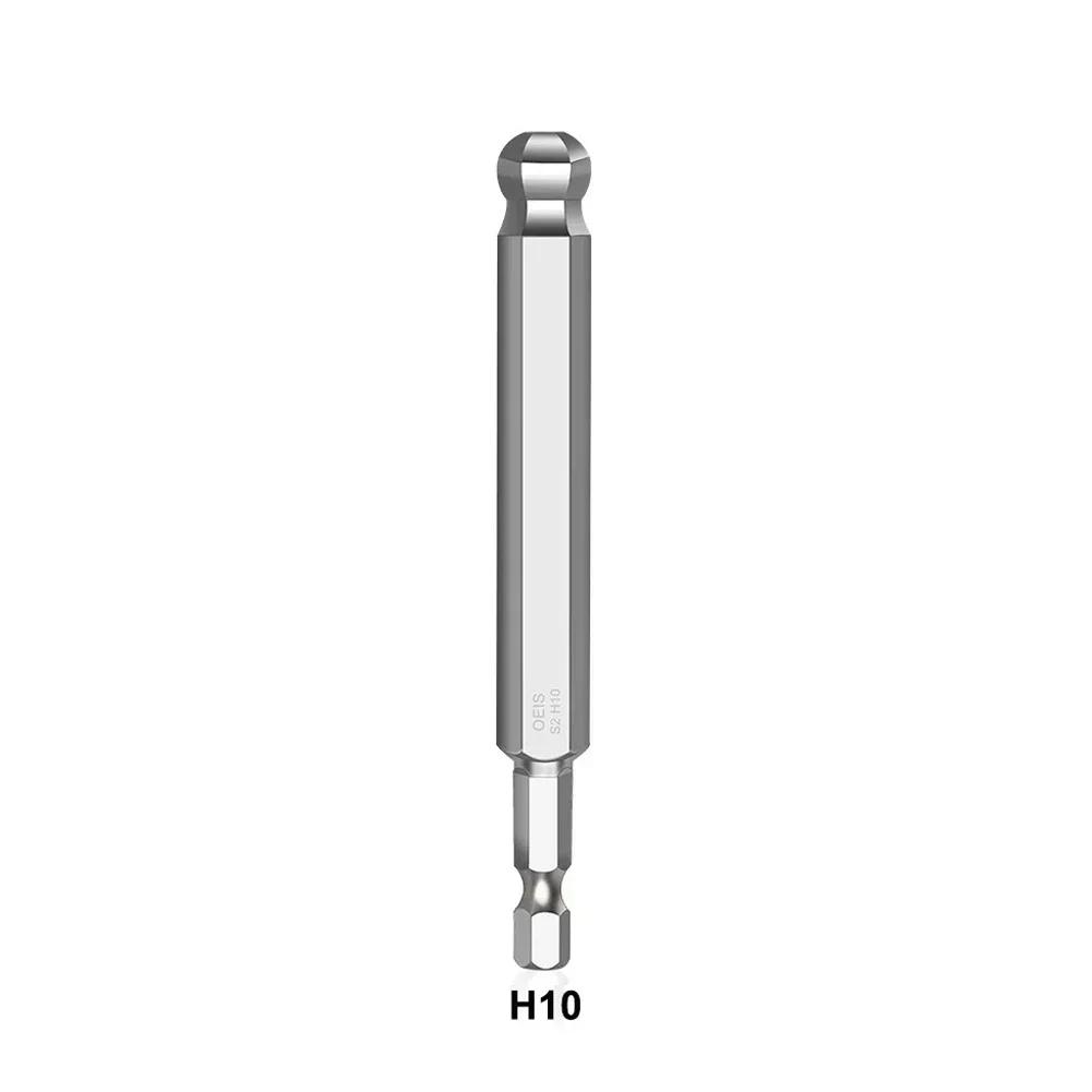 The Real Color Of The Ites Set Metric Allen Hex Bit 100mm Long Magnetic Ball Head Driver Bit H1.5 Hh2 H2.5 H3 H4 H5 H6 H8 H10