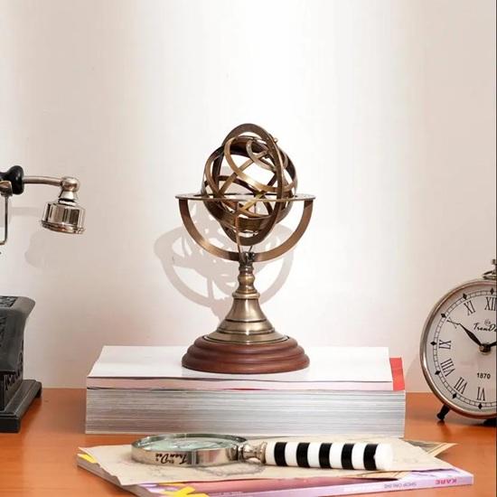 Antique Brass Armillary Sphere Vintage Astronomy Decor
