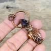 African Amethyst Rough Gemstone Pendant Electroformed Copper Jewelry Owl Pendant Handmade Jewelry Electroformed Copper Pendant Gifts for Mom
