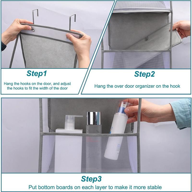 4 Layer Foldable Hanging Organizers Storage Bag Snacks Toys Clothes Storage Holder For Hair Accessories Bathroom Dorm SNBD024