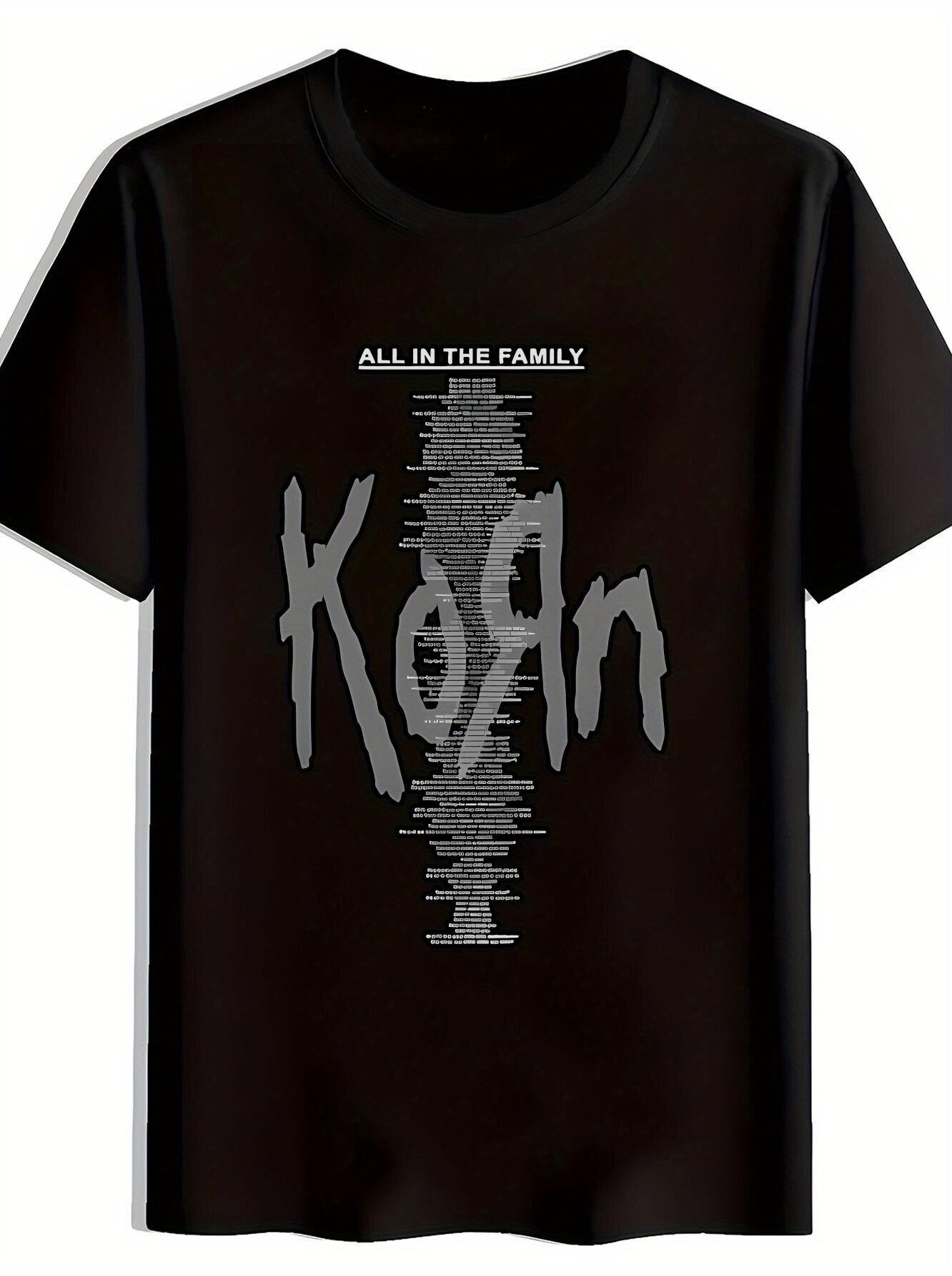 Black KORN Graphic T-shirt - All In The Family Print M