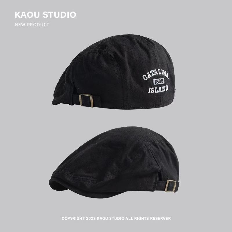 Trendige Retro-Stick-Barettkappe: Vielseitiger Newsboy Schiebermütze