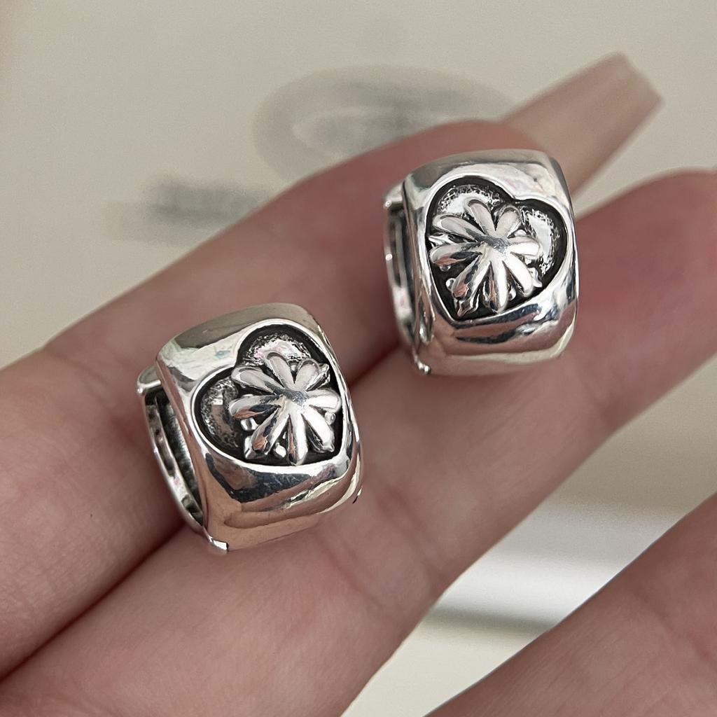 Xiaomi 925 Sterling Silver Vintage Earrings For Women Trendy Simple Retro Flower Earring Jewelry Prevent Allergy Party Accessories Gift