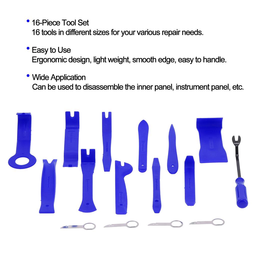 16Pcs Auto Removal Tool Trim Pry   Repair Set Kit for Car Door Panel Instrument Desk