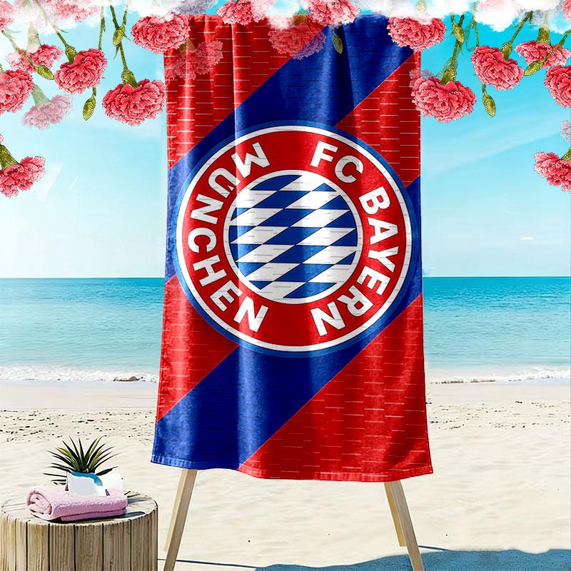 FCB Print Beach Towel, Large Soft Quick Dry Towel for Beach Camping Swimming