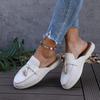 Women's Spring New Women's Wrap Head Half Drawback Wearing One Pedal Muller Lazy Shoes Casual Half Drawback