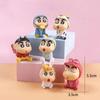Crayon Shin-Chan Figures  Kawaii Anime Desktop Ornaments Cartoon Watching TV Phone Support Cute Doll Decorations toy