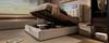 Upholstered Bed 140x200, Double Bed with LED Headboard and USB C Charging, Hydraulic Wooden Slatted Base, 300 kg, Beige, Cotton (Without Mattress)