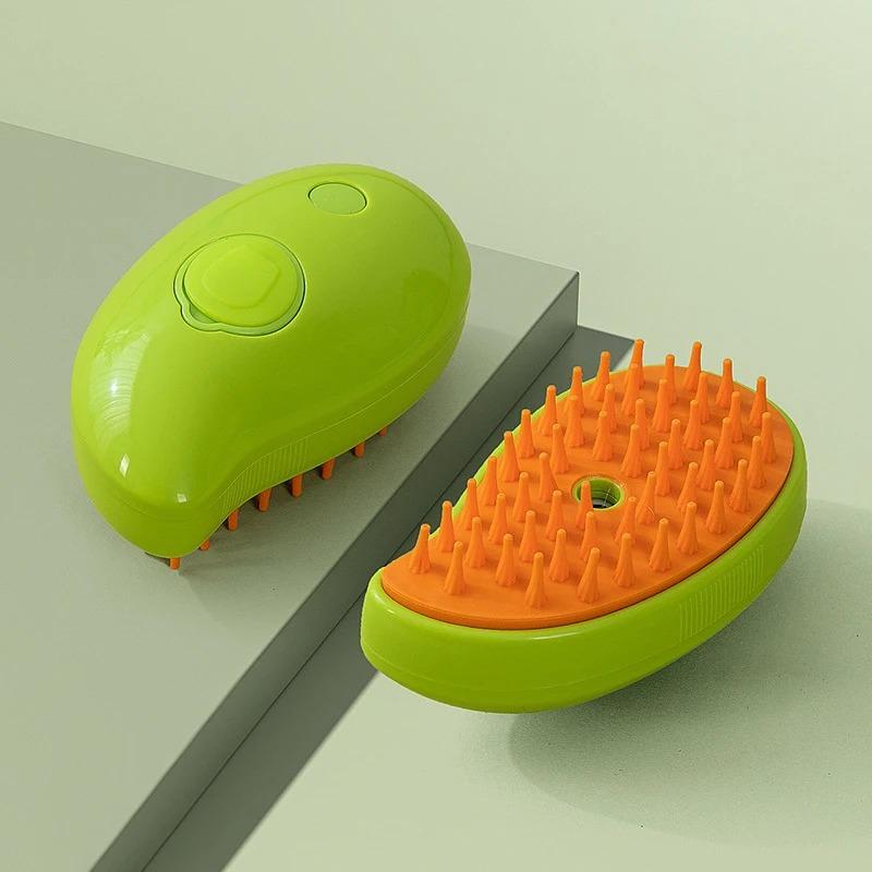 3PCS Cat and Dog Steam Brush Electric Spray Water Spray Kittens and Puppies Pet Comb Soft Silicone Depilation Cats Bath Hair Brush Grooming Supplies