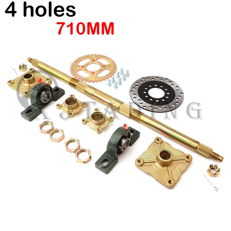 710MM 740MM Rear Axle Assembly with Carrier & Hubs 110cc 125cc 150cc Quad ATV Go karts Dune Buggy 4 hole 3 hole