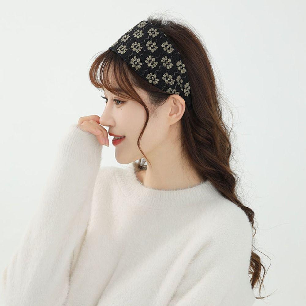 Floral Wide Hairband Mesh Women Hair Hoop Sweet Lace Headband  Wash Face