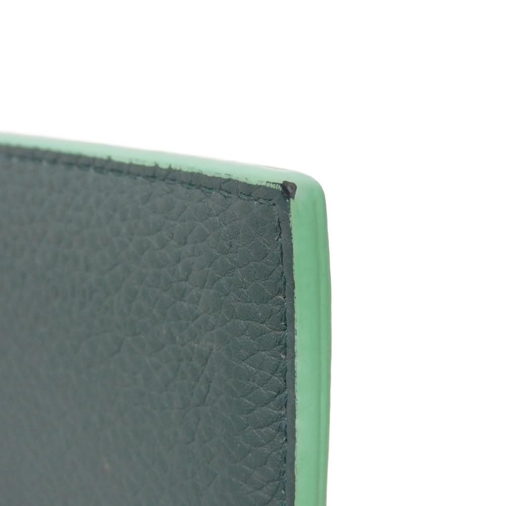 Used 11897 Cassette Credit Card Holder 7946 Inkwell RFID Maxi Intrecciato Light Green Men's from Japan AUTHENTIC