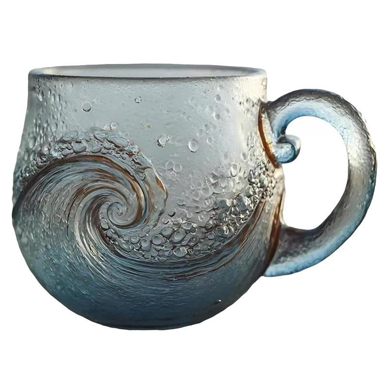 HHO-Wave Glass 12Oz Wave Glass Idiographic Textured Beach Lovers Themed Mug