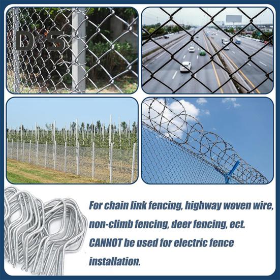 100Pcs Galvanized Fence Wire Tie Clips Easy Installation Reliable Metal Fence Post Clips for DIY Enthusiasts