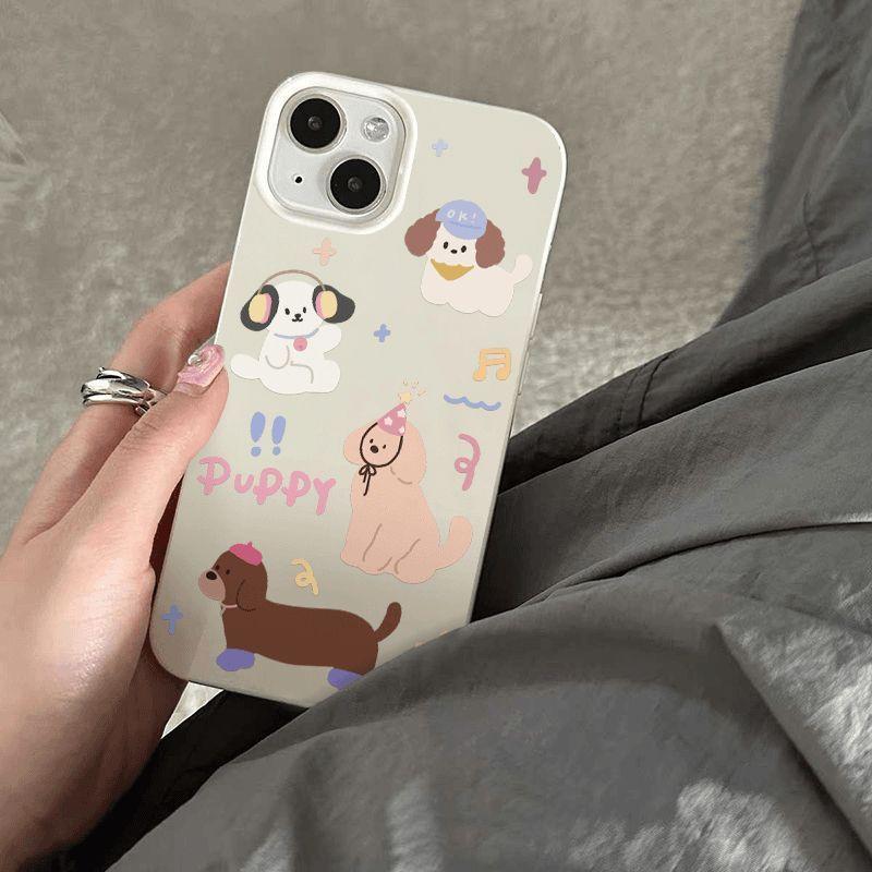 Creative music puppy jelly for apple 16promax new soft shell 14 15 white 13 pro personality 13