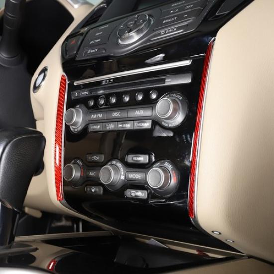 Red Carbon fiber Air conditioner switch side Sticker For Nissan Pathfinder 13-18
