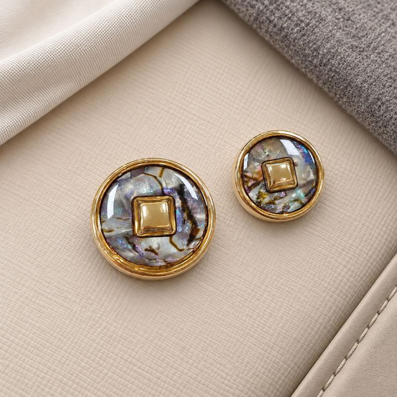 Abalone Shell Gold Trim Sewing Buttons Glossy Surface Durable Build For Coat Blazer Diy Sewing Craft Projects