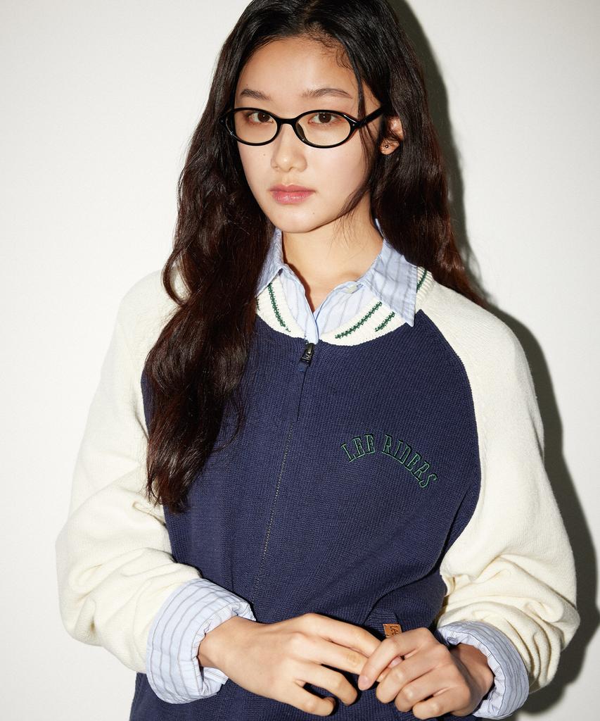 Lee Riders Zip-Up Knit Cardigan Navy