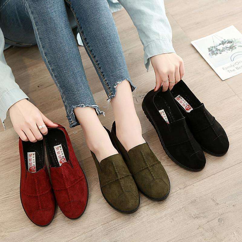 Spring and Autumn New Old North Cloth Shoes Korean Edition Fashion Doudou Shoes Women's Soft Soles Versatile Work Shoes One Pedal Women's Single Shoes
