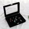 Jewelry Storage Box Earring Ring Jewelry Display Box Jewelry Classification Dustproof Transparent Flip Lid Jewelry Bo