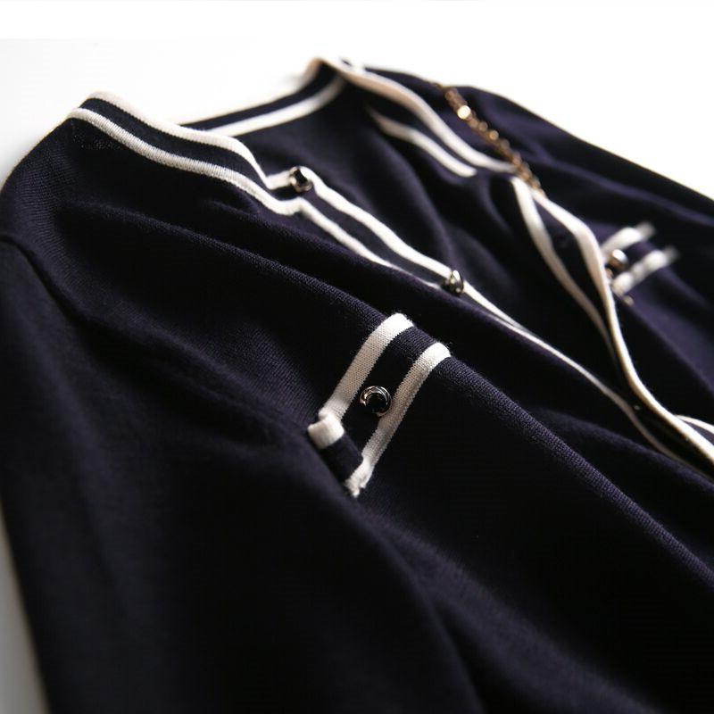 Jarní Podzimní Pletený Kardigan Svetrový Kabát Krátký Dámský s Dlouhým Rukávem