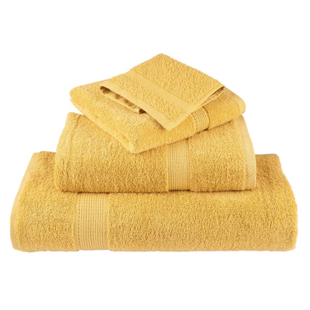 12 piece Premium Towel Set SOLUND Golden 600 g m²