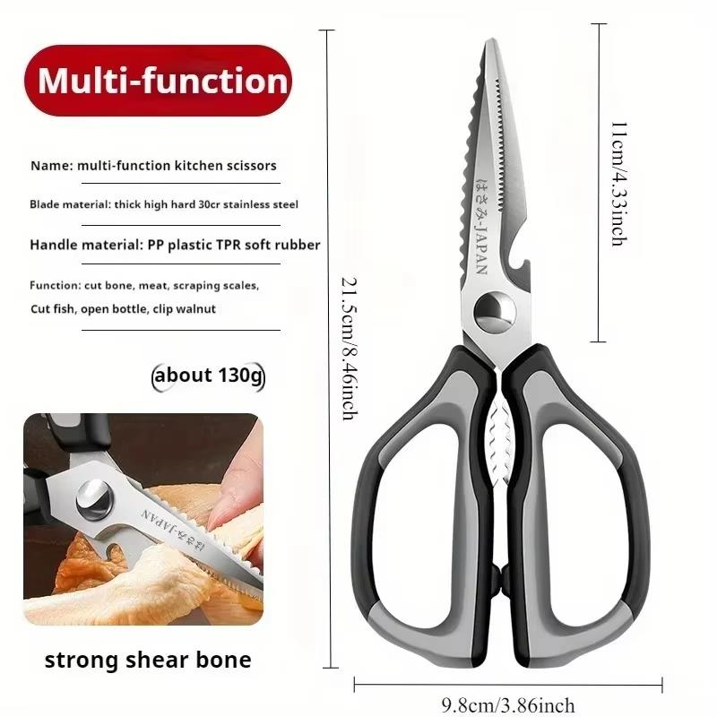 Professional Stainless Steel Kitchen Scissors: Ultra-sharp for Effortlessly Cutting Bones Meat and Vegetables5
