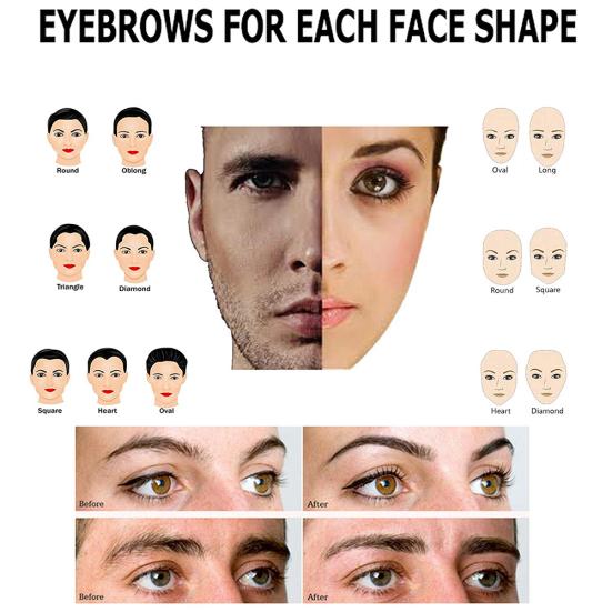 8Pcs Eyebrow Stencils Brow Rulers Professional Grooming Drawing Card Guides