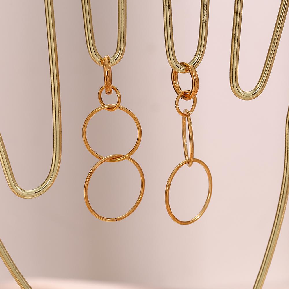 2026 Minimalist Three Hoop Drop Earrings 18K Gold Plated Personalized Waterproof Jewelry Earrings for Women Party Jewelry