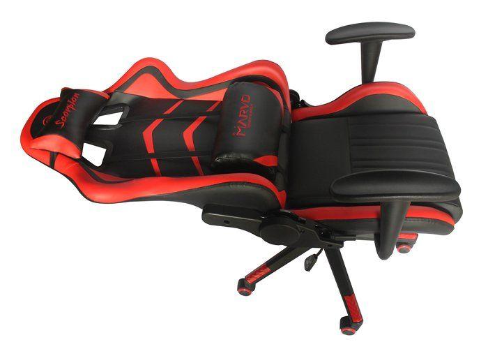 Chaise de bureau - fauteuil de bureau Marvo - CH-106RD - Chaise de Jeu, Cuir synthetique, 57 x 50 x 139 cm