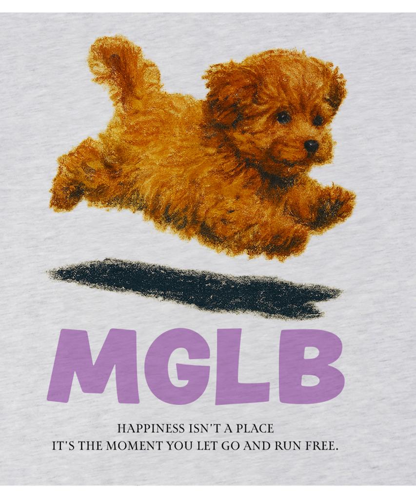 MATCHGLOBE Jumping Puppy Oversized Tee (Light Grey)