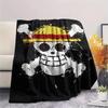 1PC One Piece Straw Hat Pirates Patterned Flannel Blanket Suitable For All Seasons For Home Decor Warmth And Comfort Gifts Holiday Present