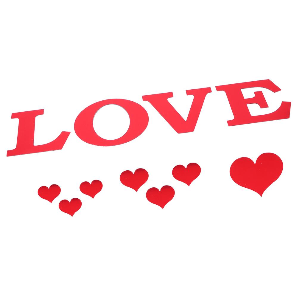 Spiegel Wandaufkleber Herzform DIY Wandaufkleber für Zuhause Schlafzimmer Wohnzimmer DekorationRot