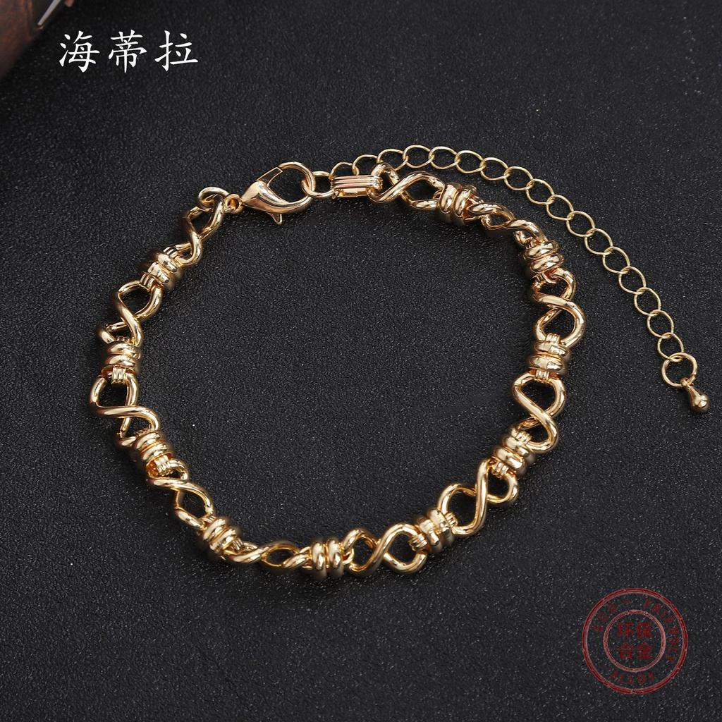 New irregular 8-character hip-hop bracelet, personalized hip-hop male and female couples punk metal bracelet