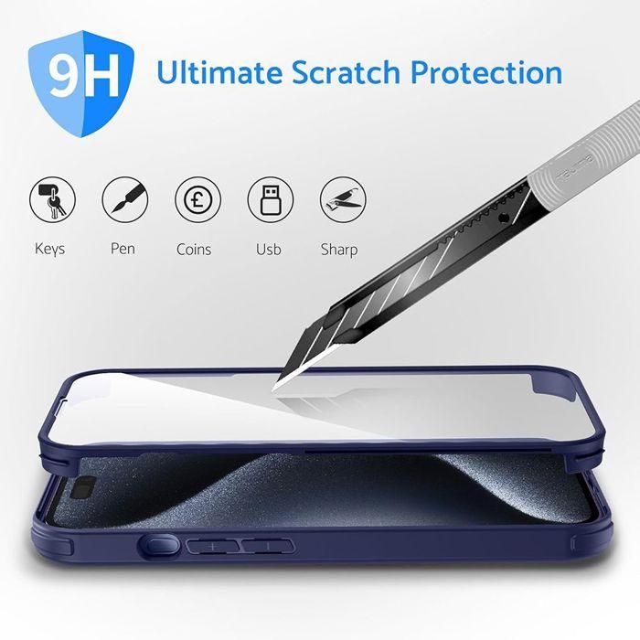 Coque pour iPhone 18 Pro, Protection 360 Bordure Renforcée Intégrale Solide - Bleu Marine