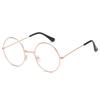 New Stylish Circular Retro Glasses Plain Eyeglasses Women Men Vintage Metal Round Frame Glasses Transparent Lens Quality