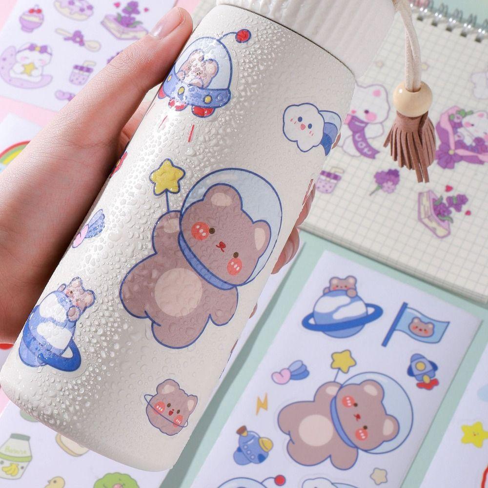 Waterproof Cartoon Stickers Transparent Water Bottle Decor New PVC Stickers  Girls